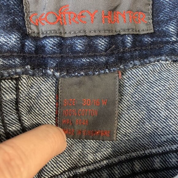 Geoffrey Hunter Women’s Sz 16W High Waist Pleated Jeans Blue Tapered Vintage 80s - Picture 8 of 12